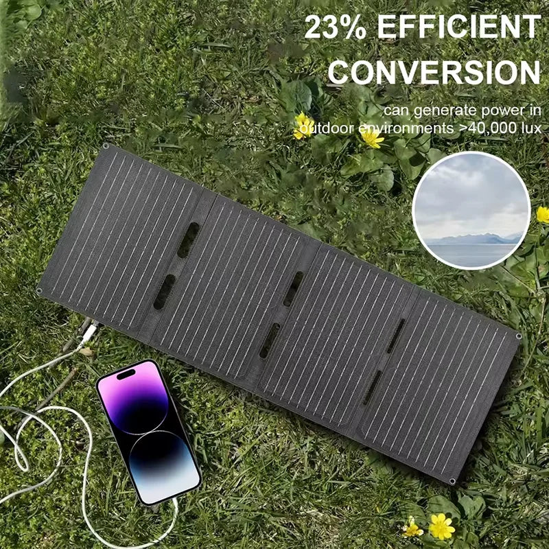 80W Folding Solar Panel IP65 Waterproof Portable Solar Panel Charger Solar Cell for Cell Phone Laptop Backpacking Camping Hiking