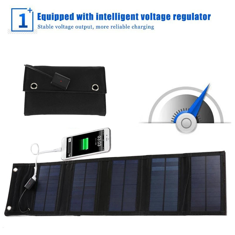 100W Foldable Solar Panel Charger 5V USB Output Power Charge Portable Solar Cells for Phone Home Outdoor Camping Outdoor Hiking