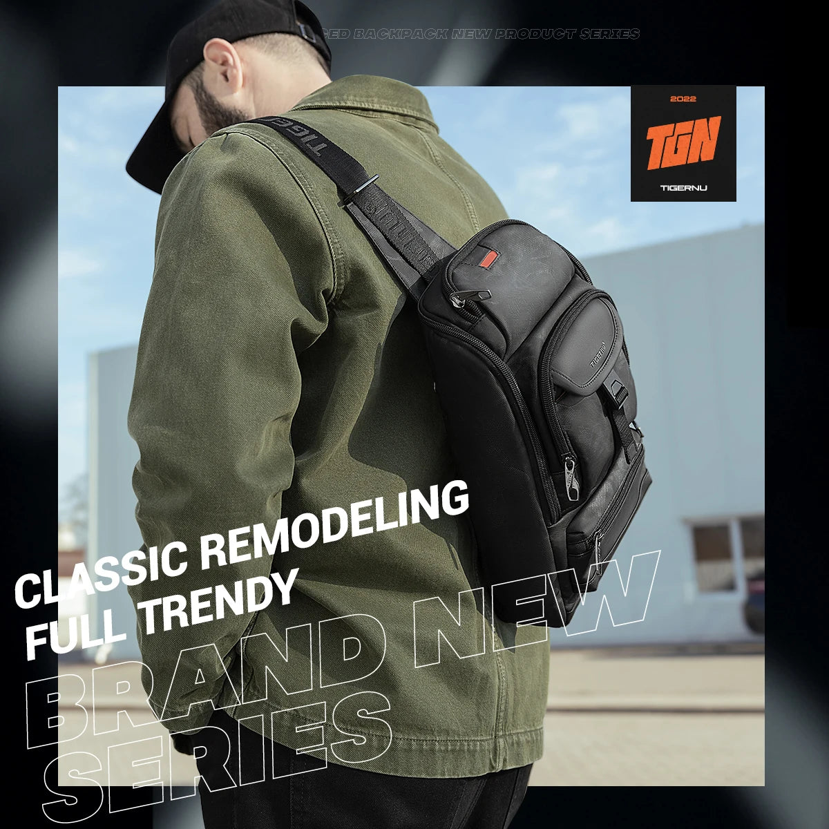 Tigernu Men Fashion Shoulder Bags For Men 9.7 11inch Ipad Bag Chest Pack Men Waterproof Large Capacity Crossbody Bags Mini Bags