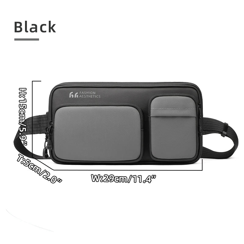 HK Lightweight Crossbody Bag For Men Waterproof Shoulder Messenger Bag Compatible With Handheld Game Console Travel Chest Pouch