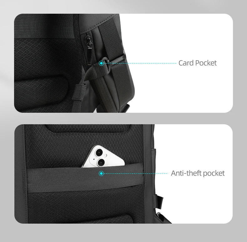 HK Waterproof Roll-Top Backpack for Men Large Capacity Expandable 17 Inch Laptop Bag Leisure Travel Backpack Hiking Camping Bags