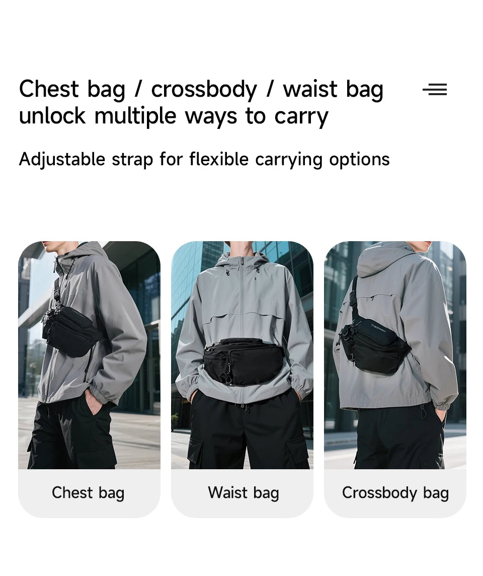 Tigernu Chest Bags Men's Shoulder Bag Fanny Packs For Men Hip Sack Crossbody Bag Men Sling Bag Men's Breasts Tactical Bags Male