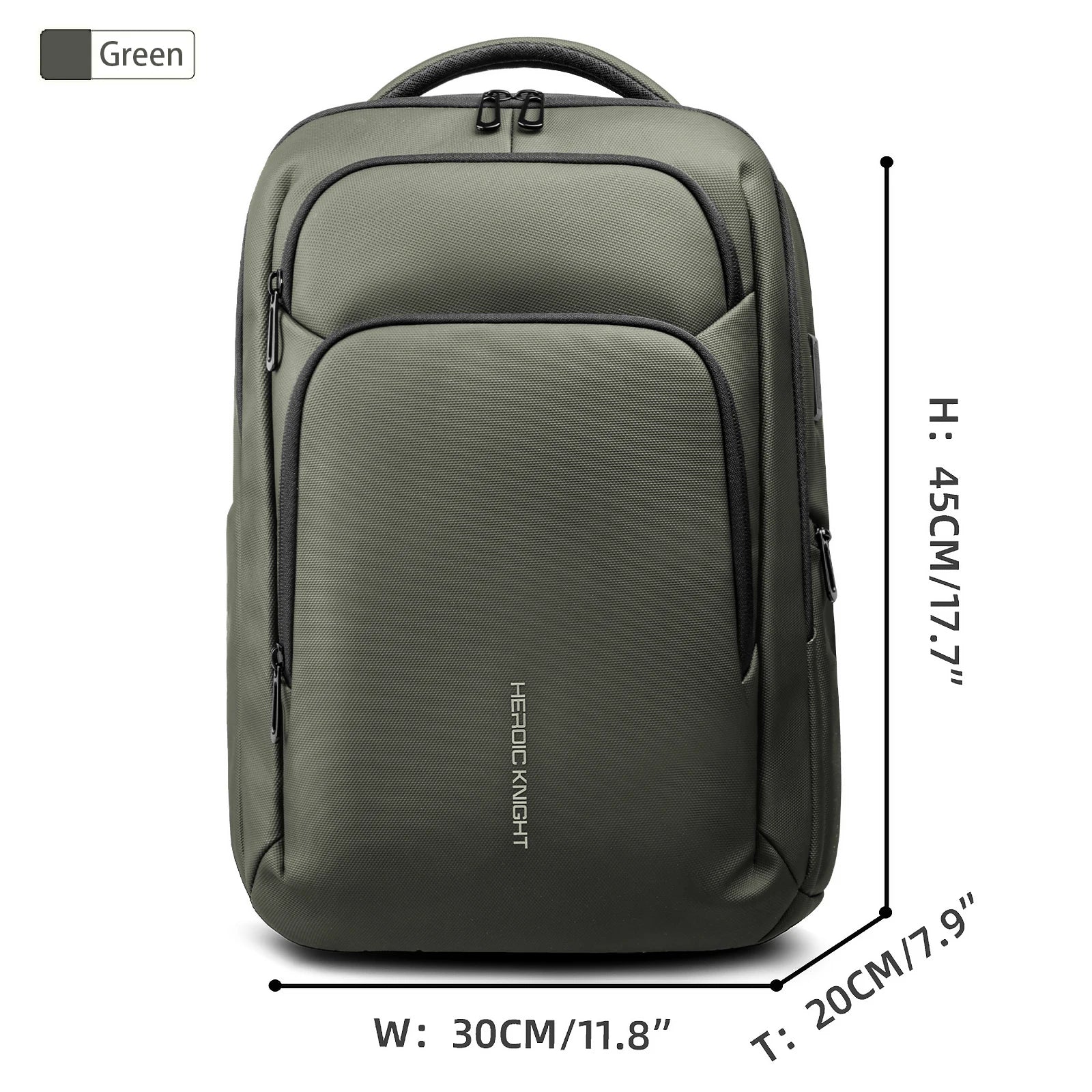 HK Casual Business Backpack for Men Travel Daypack Waterproof 17.3 Inch Laptop Bag for Work Office College Bag with USB Charging