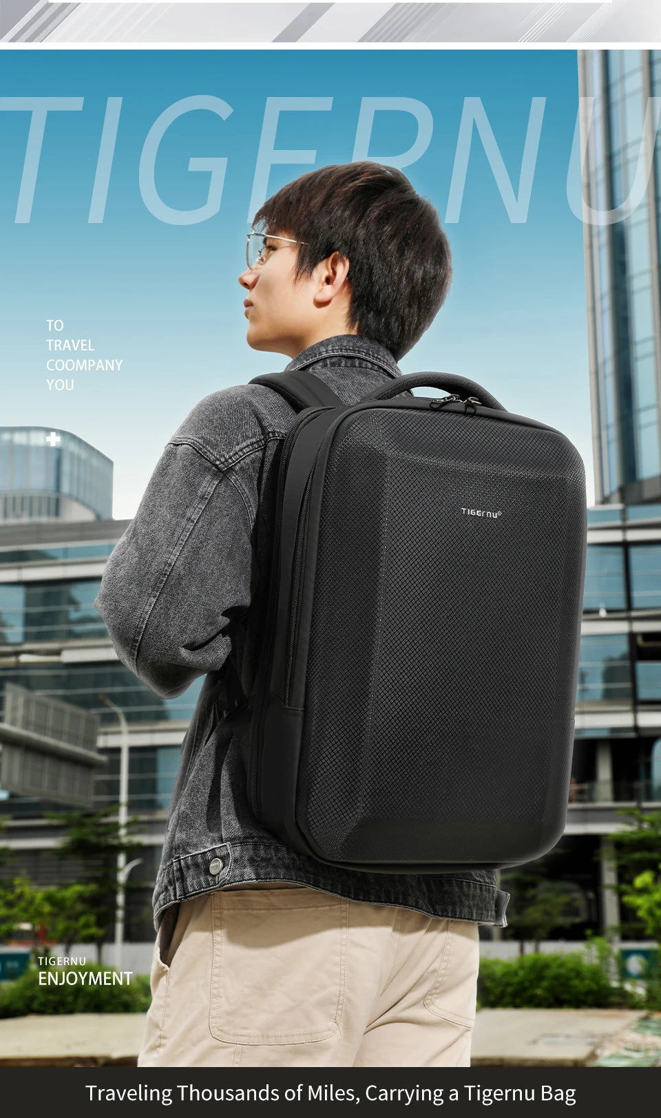 Tigernu Business Backpack For Men Laptop Backpack Hard Shell Bags Male Travel Backpack Bag Expandable Bag Thin Backpack Knapsack
