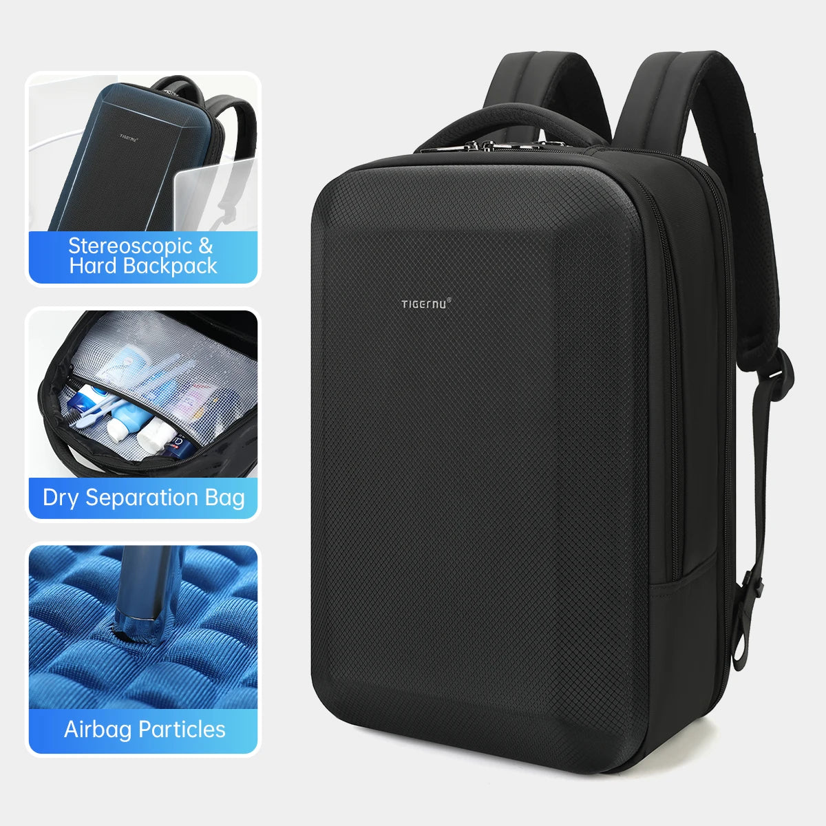Tigernu Business Backpack For Men Laptop Backpack Hard Shell Bags Male Travel Backpack Bag Expandable Bag Thin Backpack Knapsack