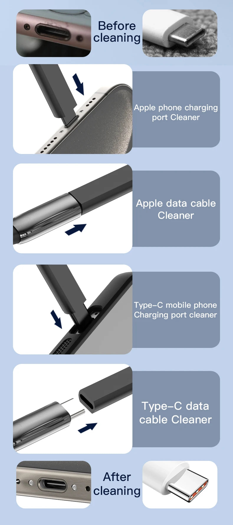 Cleaning Set: Computer Keyboard Cleaning Brush, Headphones, iPad, Mobile Phone Cleaning Pen, Keyboard, Camera Cleaning Brush
