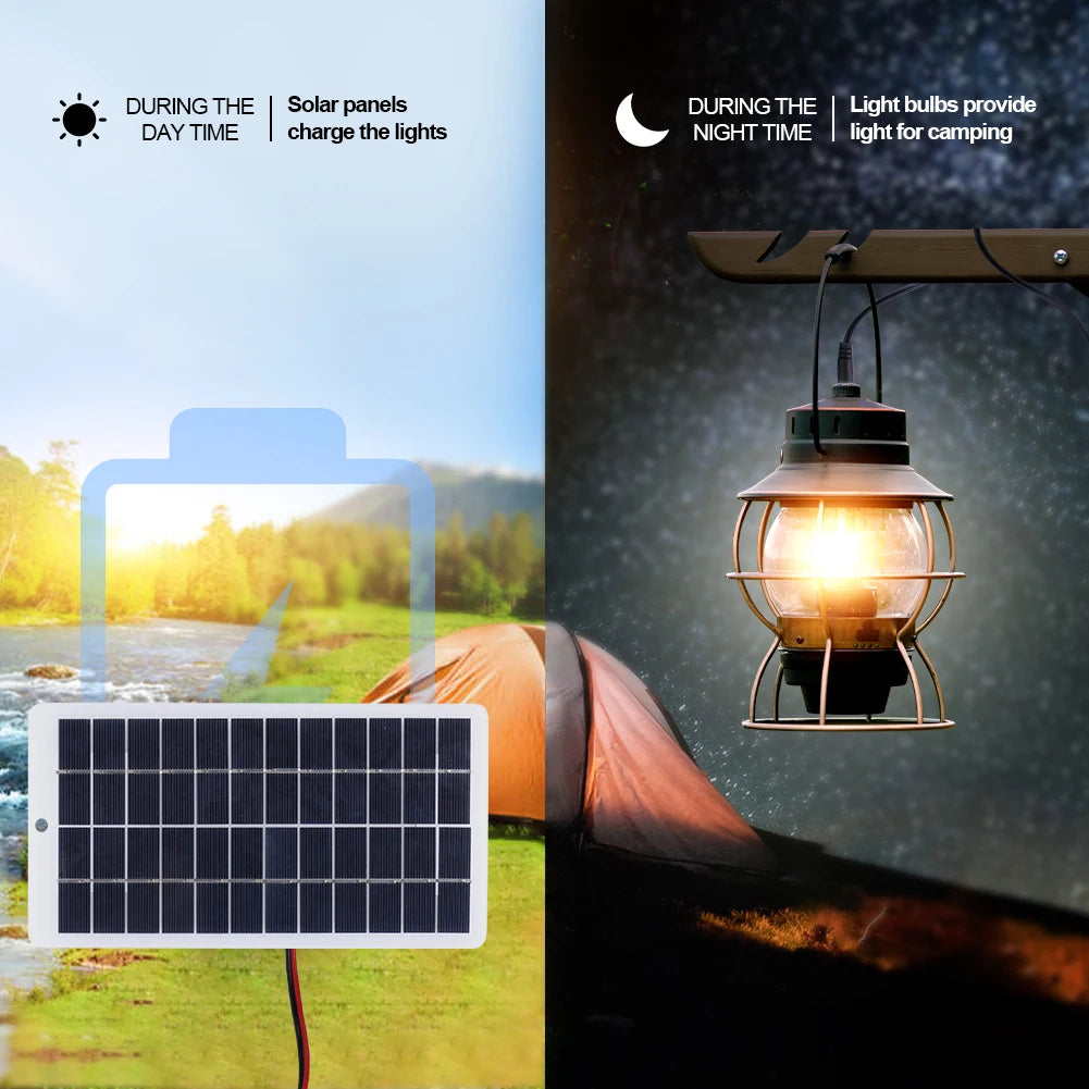 10W Solar Battery Charger with Carabiner 12V Solar Power Bank Polysilicon Solar Charger Plate Portable for 9-12V Battery