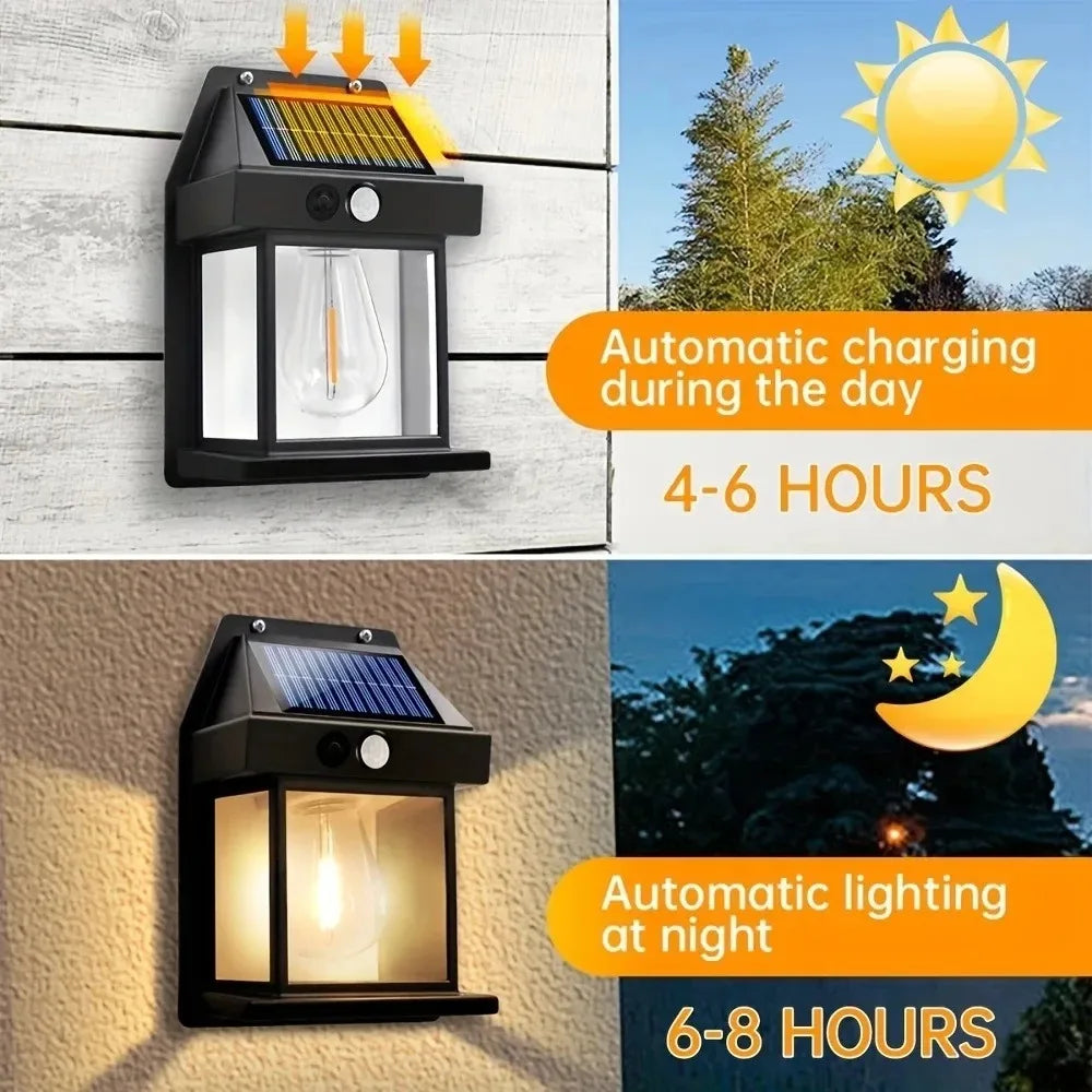 Powerful Solar Wall Light Outdoor Waterproof LED Lamp House Garden Fence Decoration Light Sensor Solar Energy Wall Lantern LED