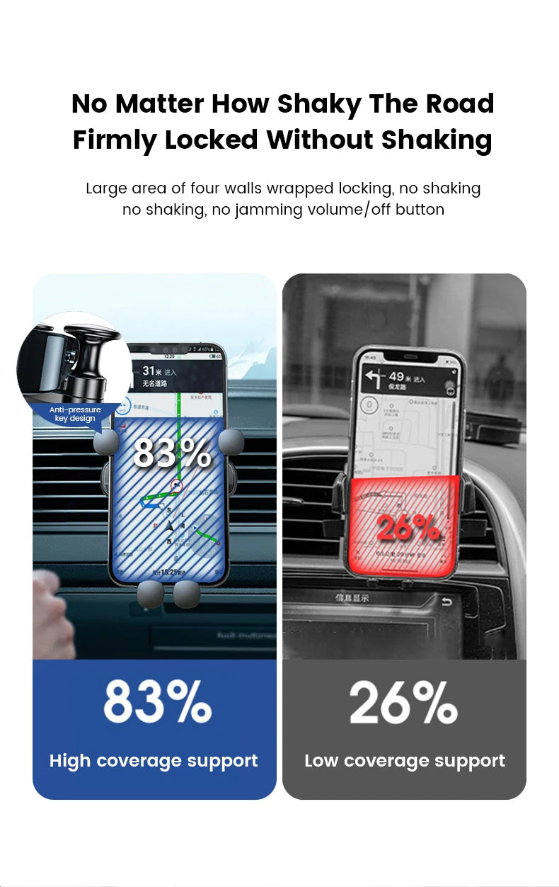 Gravity Car Phone Holder Air Vent Mount Cell Phone Holder in Car Mobile Support For iPhone 13 12 Xiaomi Universal GPS Stand