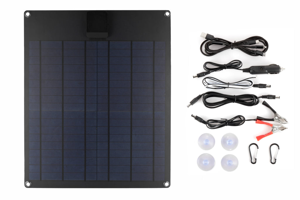 18W Solar Panel Charger 5V USB and 12V DC Dual Output with Solar Controller for 12V Battery Phone Power Bank RV Camping Outdoor