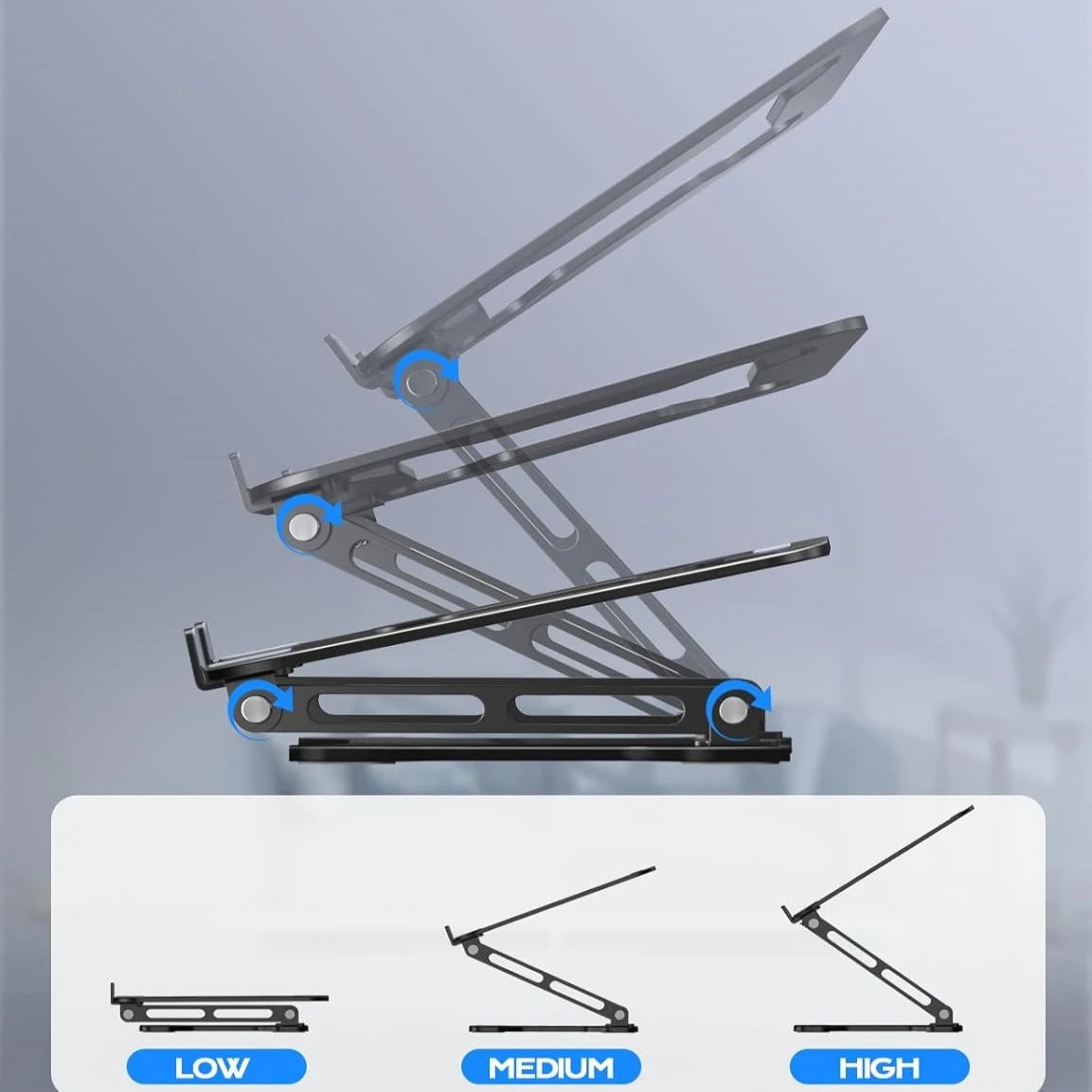 Phone Tablet Stand Adjustable Aluminum Alloy Laptop Tablet Up to 17" Laptop Portable Folding Stand Cooling Stand Support