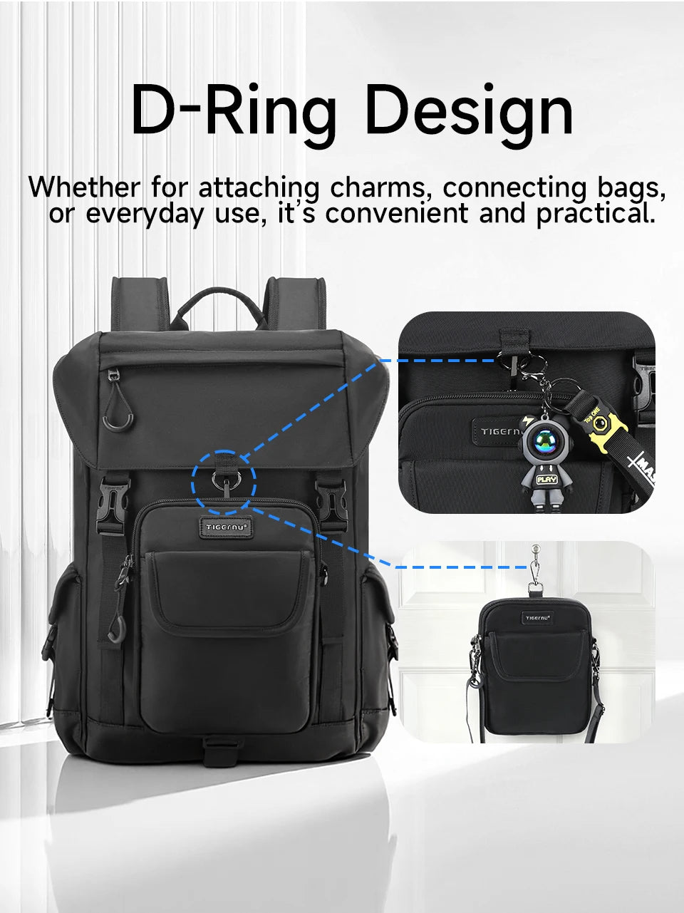 Tigernu School Backpacks For Men Bags For Removable With Shoulder Bags 14inch Laptop Backpacks Women Travel Backpack Bags Male