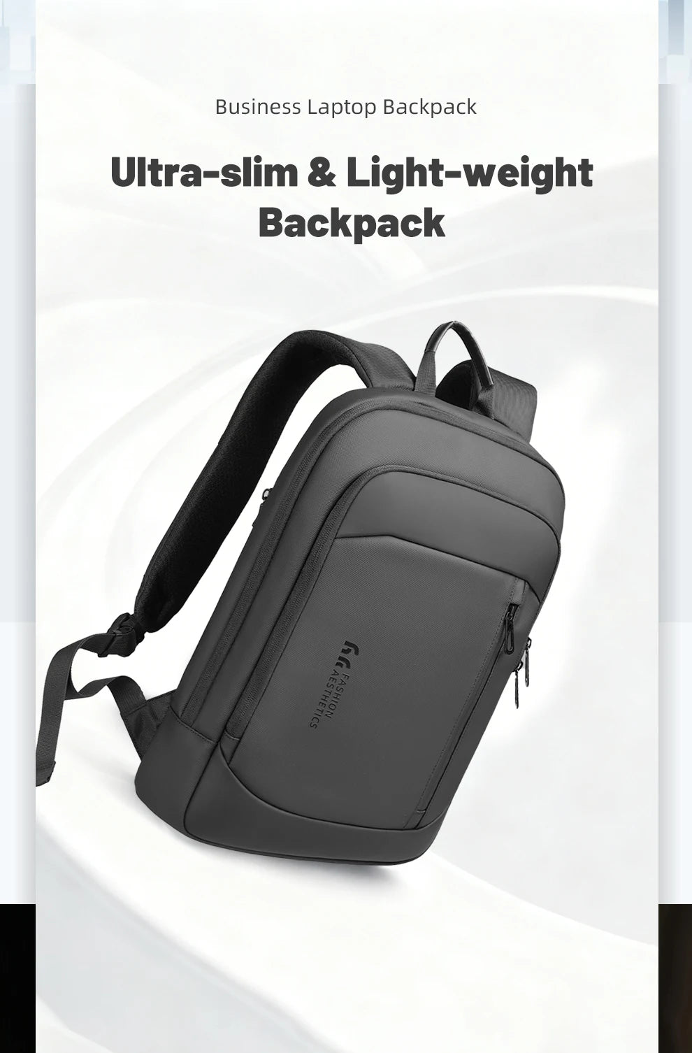 HK Slim 15.6" Laptop Backpack for Men Lightweight Business Backpack Anti-Theft Waterproof Travel School Men's Bag with USB Port