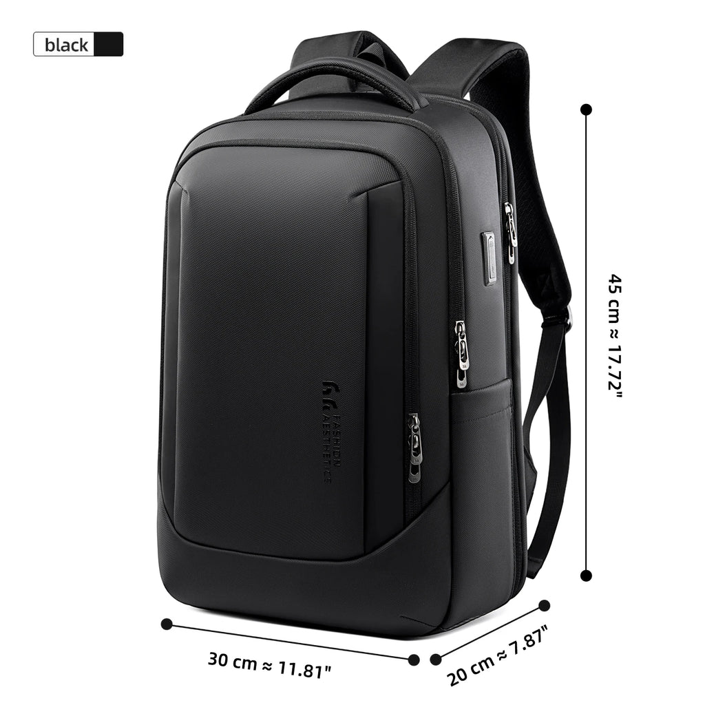 HK Business Backpack with USB Port 17 inch Laptop Bags for Men Waterproof Commute Daypack Large Capacity Travel Office Backpack