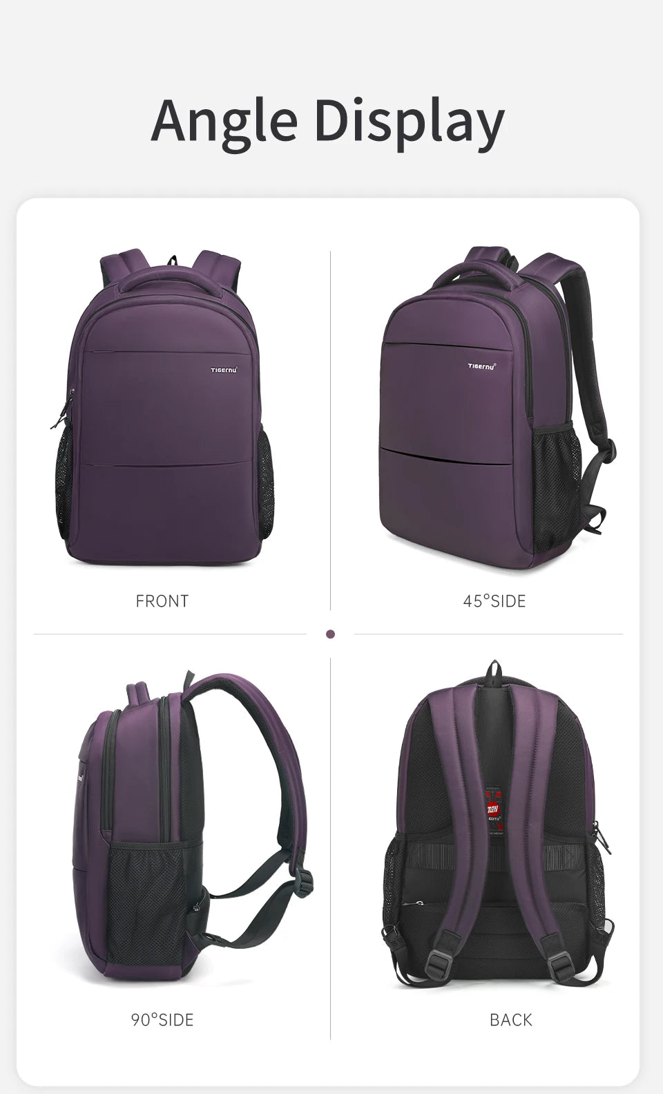 Tigernu Anti Theft Backpack For Women Large Capacity 15.6inch Laptop Backpack Bag Travel Bag Schoolbag For Women Girls