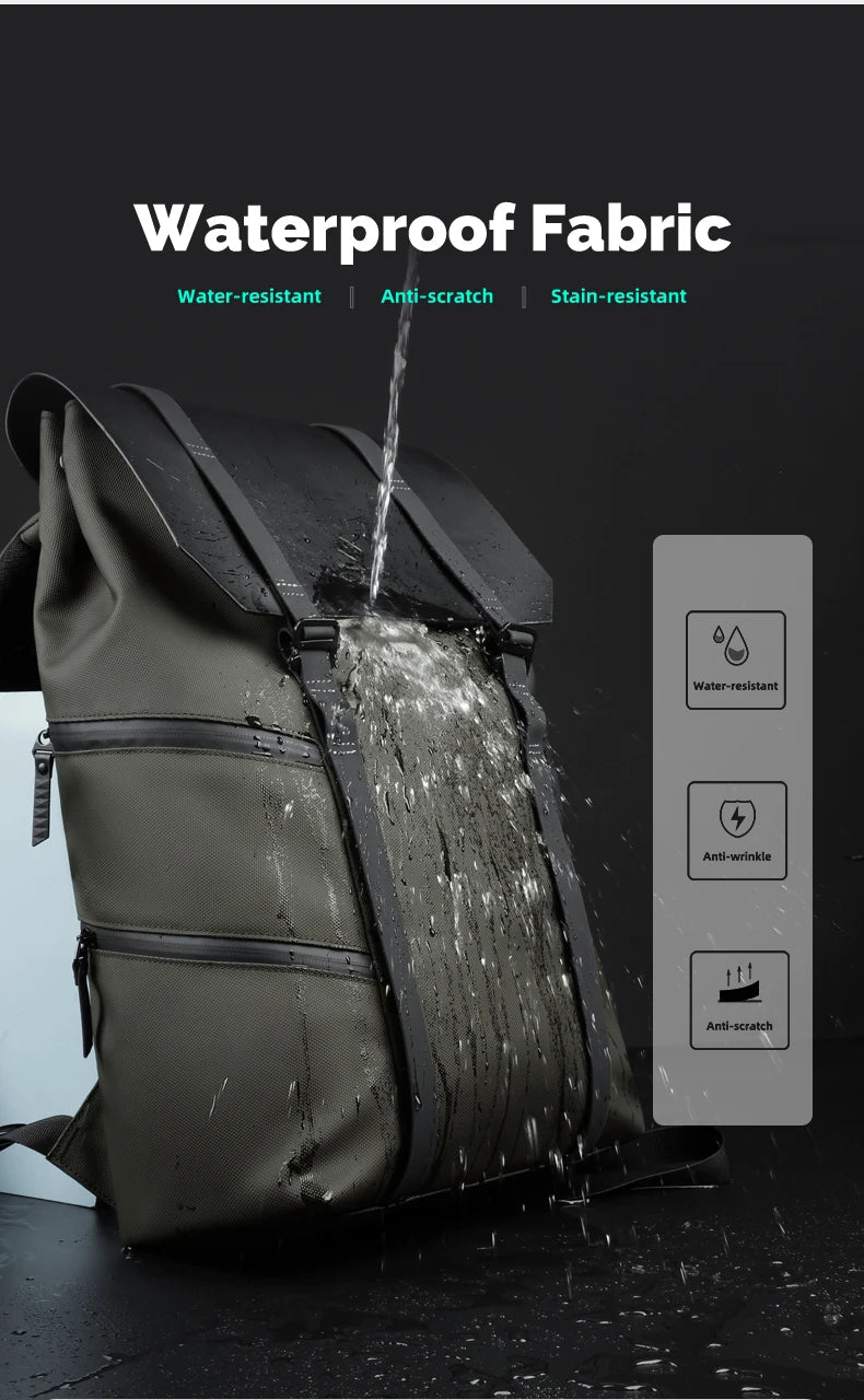 HK Large Travel Backpack for Men Vintage Business Backpack Waterproof 15.6 inch Laptop School Bag Multifunction Hiking Rucksuck