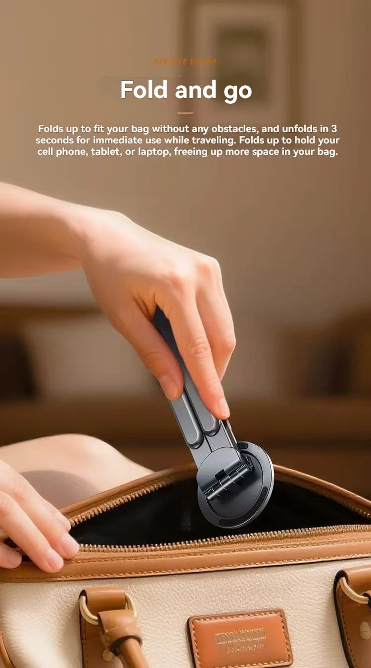 Multifunctional Magnetic Phone Holder Handheld Selfle Stick Foldable Tripod Portable Desk Stand for iPhone ipad Tablet Laptop