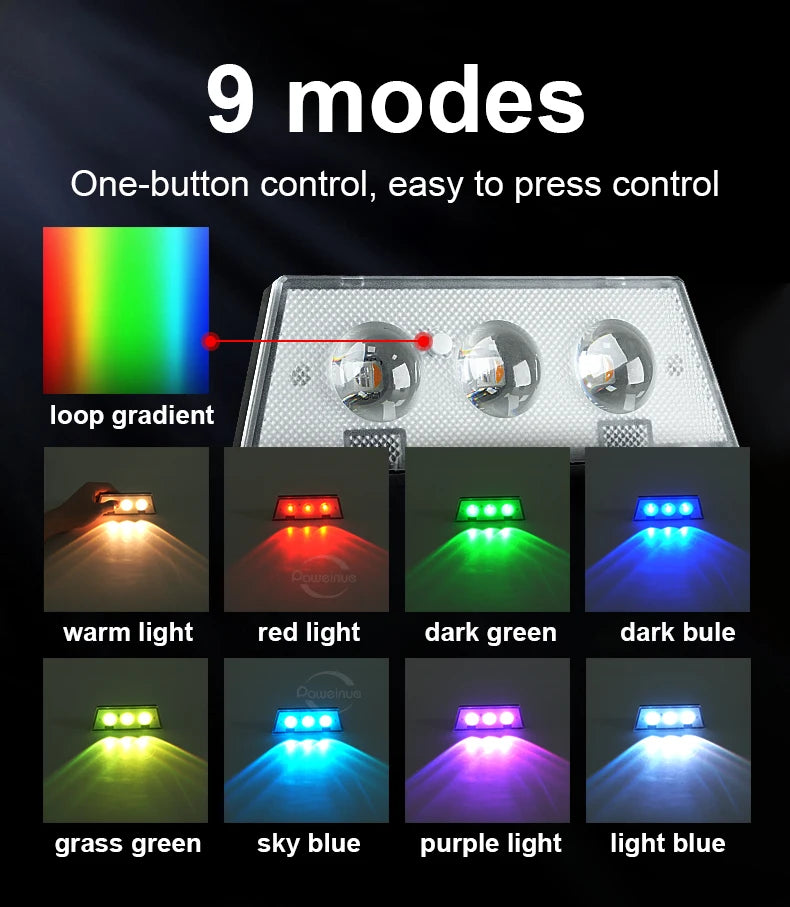 Solar Fence Lights Pathway Step Lights Outdoor Wall Lights Waterproof Decor Lamp for Garden Porch RGB and Warm White LED Solar