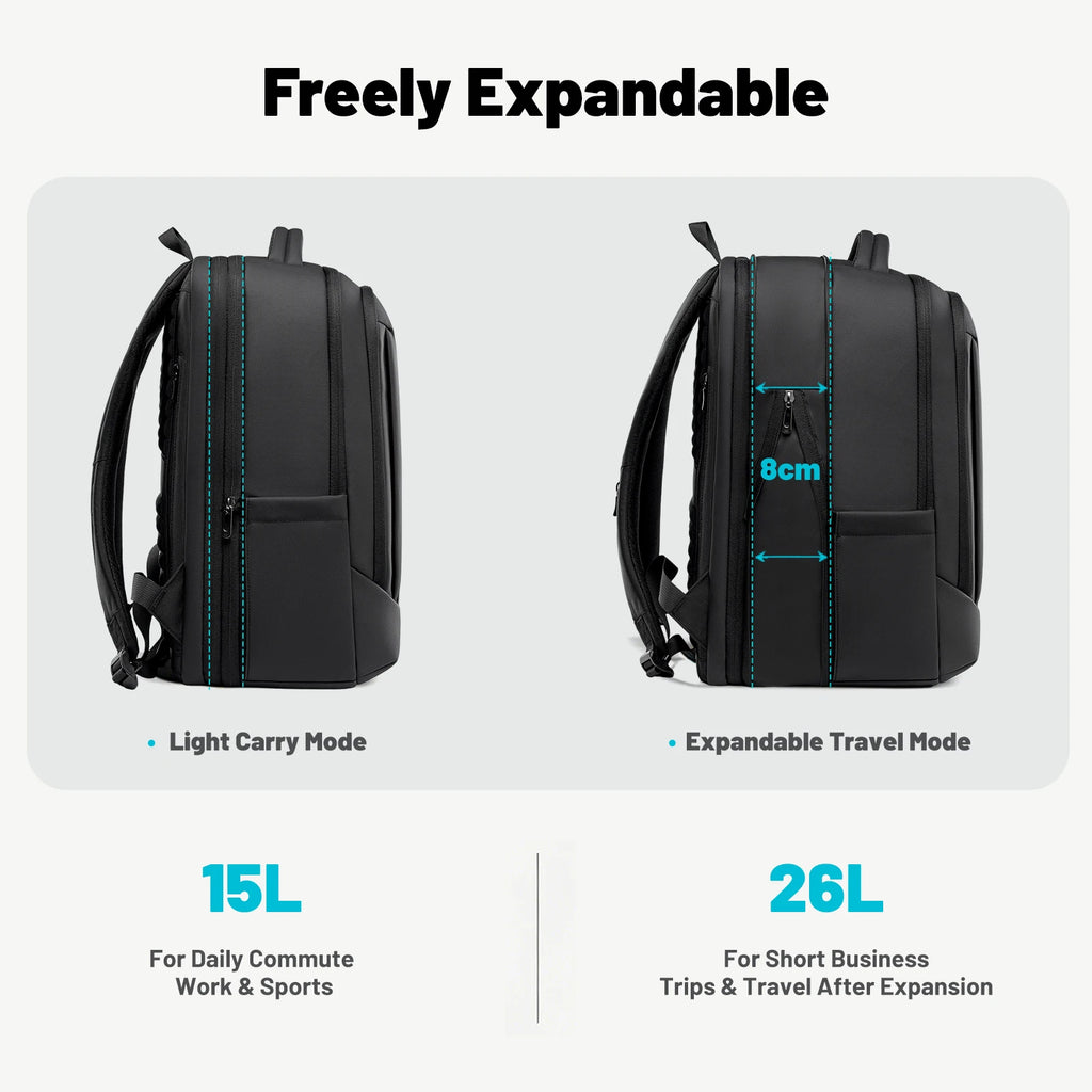HK Business Backpack with USB Port 17 inch Laptop Bags for Men Waterproof Commute Daypack Large Capacity Travel Office Backpack