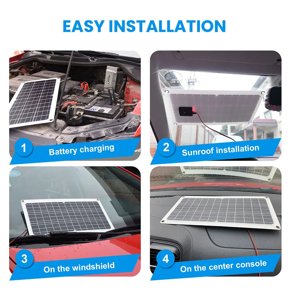 Soshine 12V 15W Solar Panel Battery Charger Maintainer Smart 3-Stage Solar Panel Trickle Charger with LED Indicator & 2 Methods