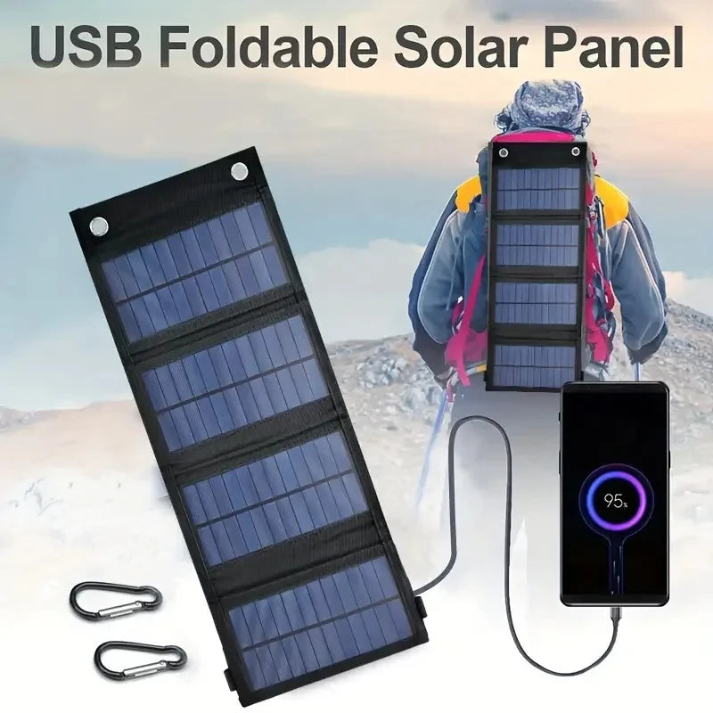 Portable USB Foldable Solar Panel, Folding Solar Panels For Travel, Mobile Phone Charging Bank Flashlight  Fan  Mobile Phone Ba