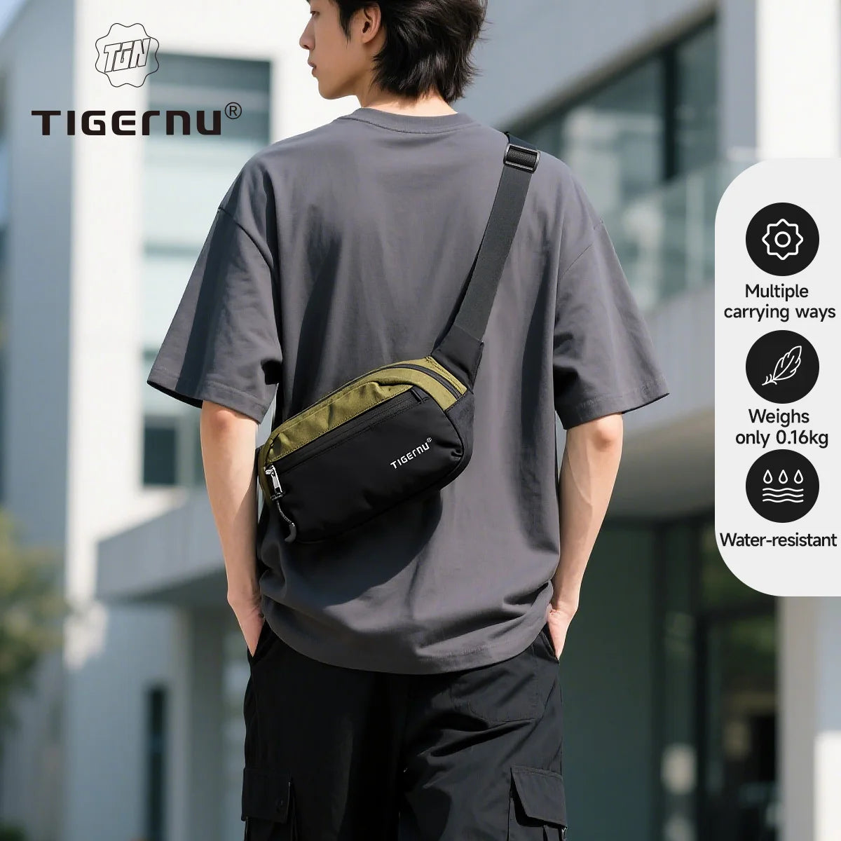 Tigernu Waist Pack Fanny Packs For Men Chest Bags Man Belt Pouch Casual Hip Sack Light Weight Shoulder Bag For Men Crossbody Bag