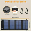Portable USB Foldable Solar Panel, Folding Solar Panels For Travel, Mobile Phone Charging Bank Flashlight  Fan  Mobile Phone Ba
