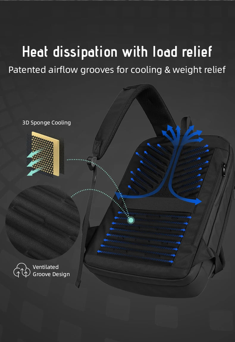 HK Business Backpack for Men 15.6 Inch Travel Laptop Backpack with USB Port Waterproof Computer Backpack Commute Casual Daypack