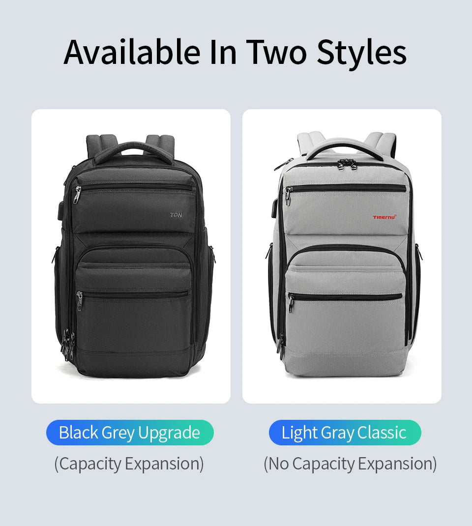 Tigernu Anti Theft Men Backpacks USB Charger Mochila 15.6inch Laptop Backpack Travel Backpacks Casual College Schoolbag Knapsack