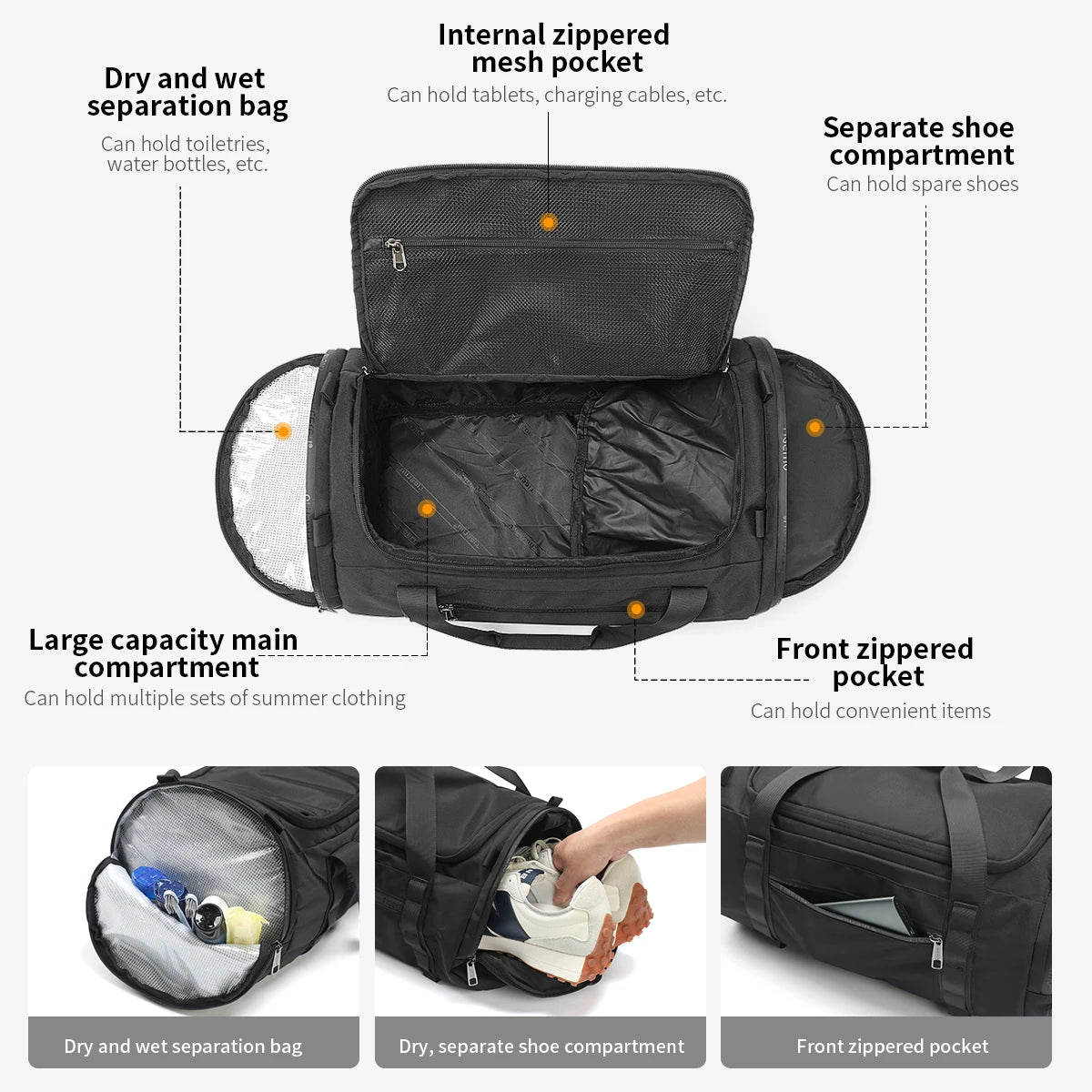 Tigernu Sports Bags Men Gym Bags For Fitness Training Outdoor WaterProof Bags Male Messenger Bag Travel Bags For Men Handbag Men
