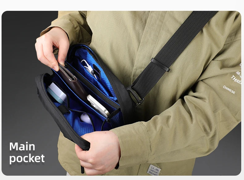 HK Ultra-light Crossbody Sling Bag Man Waterproof X-Pac Fabric Men's Shoulder Bag Outdoor Travel Phone Pouch for Hiking Trekking