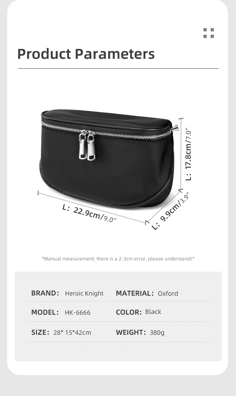 HK Casual Men's Shoulder Bag Waterproof Crossbody Bag Oxford Lightweight Messenger Bag Travel Hiking Cycling Chest Pack Satchel