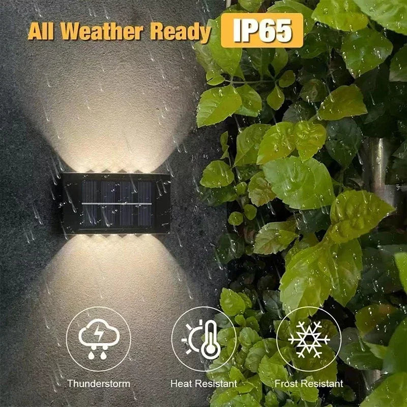 Solar Wall Lamp Outdoor Waterproof Solar Lights Up And Down Convex lens Lighting For Garden Street Landscape Balcony Outdoor Dec