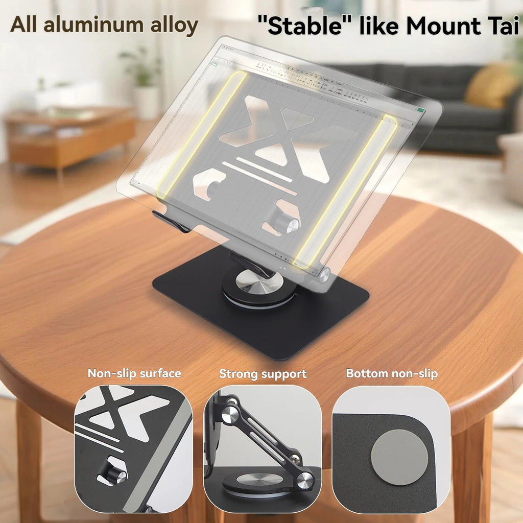 P2029 Tablet Computer Bracket 12.9-inch Aluminum Alloy Metal 360° Rotating Lifting Lazy Desktop Mobile Phone Support Bracket