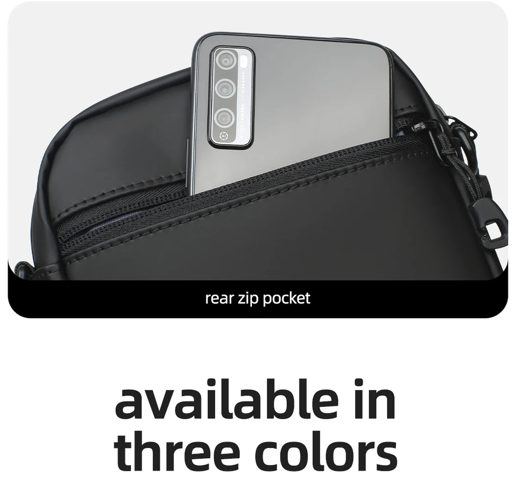 HK Men's Side Shoulder Bag Water-resistent Crossbody Bag For Men Travel Passport Wallet Mini Cell Phone Bag Pouch Sling Packs