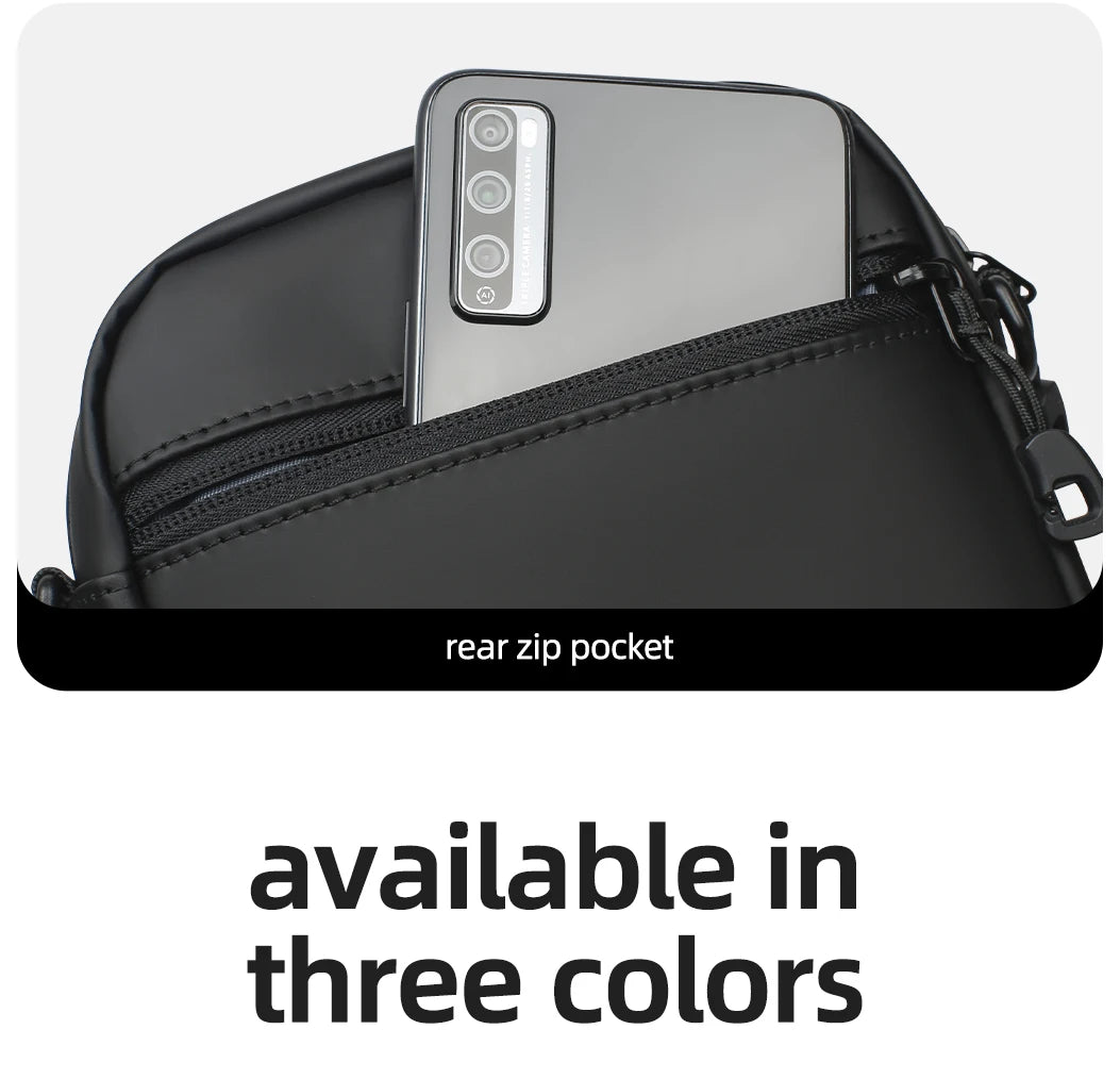 HK Men's Side Shoulder Bag Water-resistent Crossbody Bag For Men Travel Passport Wallet Mini Cell Phone Bag Pouch Sling Packs
