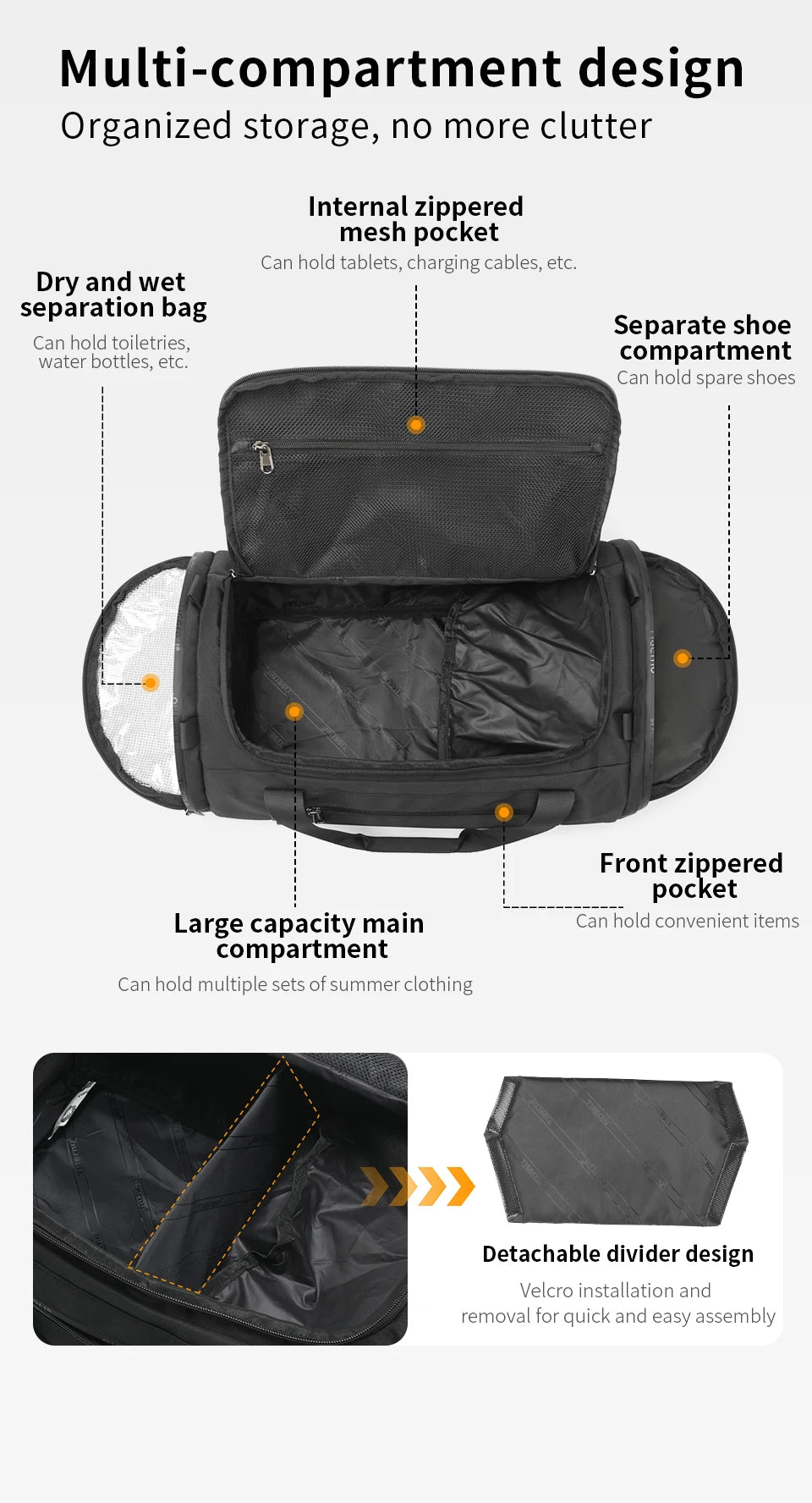 Tigernu Sports Bags Men Gym Bags For Fitness Training Outdoor WaterProof Bags Male Messenger Bag Travel Bags For Men Handbag Men