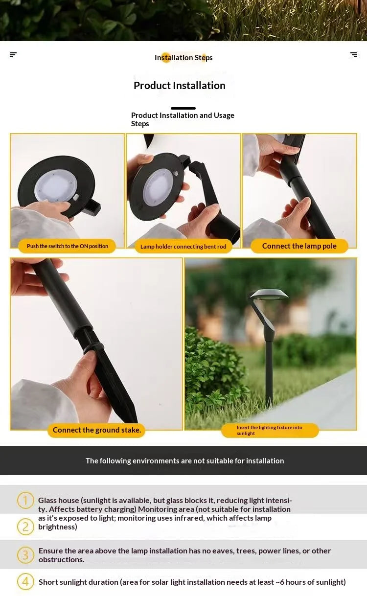 2pc Solar Energy Saving Lamp Super Bright Solar Lawn Lamp Waterproof Household Garden Villa Courtyard LED Solar Lamp