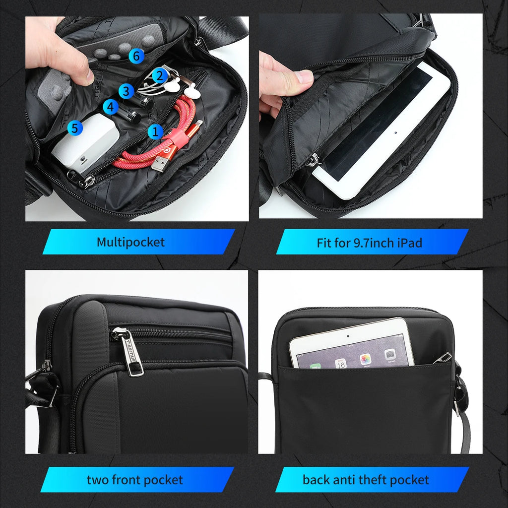 Tigernu Men's Shoulder Bag Male Business Bag Messenger Bag Waterproof Crossbody Bags For Men Lightweight Shoulder Sling Bag Male