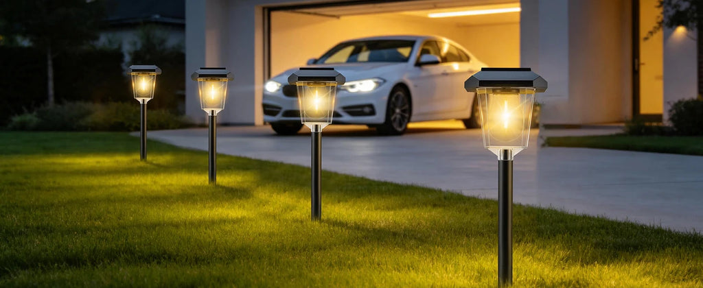 Solar Garden Lights Waterproof LED Auto Sensor Path Lighting Solar Energy Landscape Lamp For Outside Walkway Sideway Home