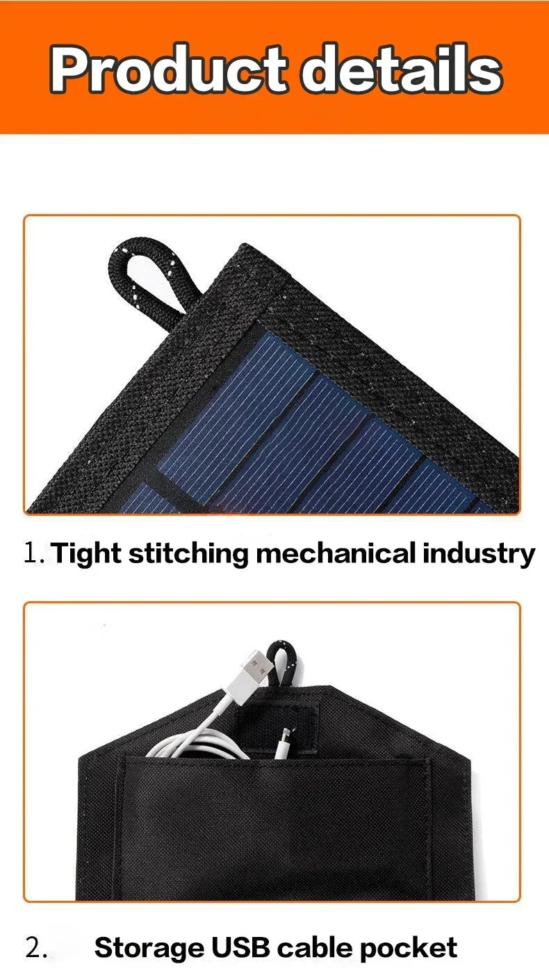 1000W Foldable Solar Panel USB Type C Mobile Phone Charging Outdoor PC Hiking Camping Portable Battery Bank Charging Christmas