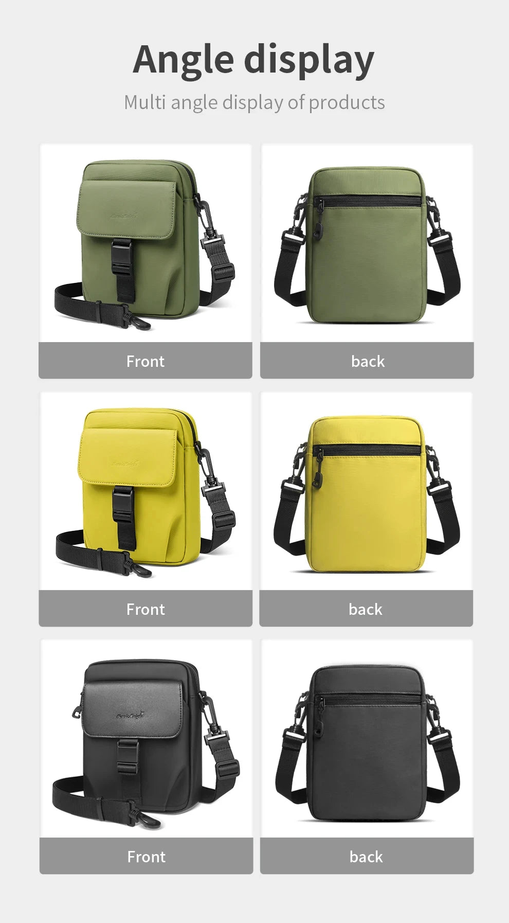 HK Waterproof Crossbody Bags for Men Lightweight Men's Shoulder Bag Mini Phone Pouch Messenger Commuting Bag Sling Packs Satchel