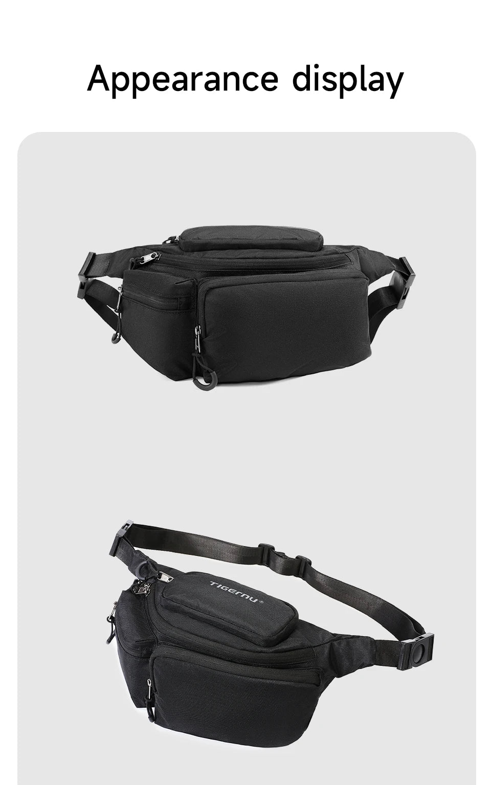 Tigernu Chest Bags Men's Shoulder Bag Fanny Packs For Men Hip Sack Crossbody Bag Men Sling Bag Men's Breasts Tactical Bags Male