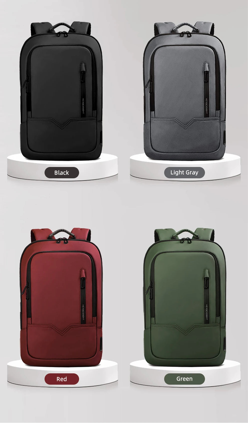 HK Slim Business Backpack for Men 17.3 inch Laptop Bag with USB Port Lightweight School Bag Waterproof Travel Backpacks for Work