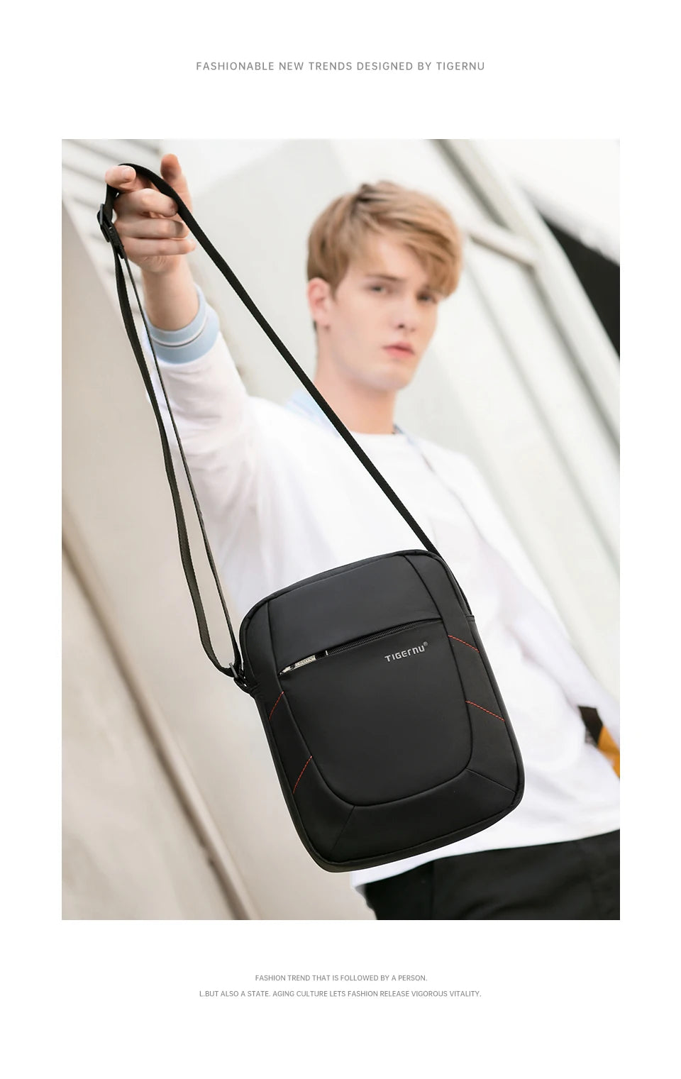 Tigernu Shoulder Bags For Men Business Messenger Bag 10inch Ipad Bags Male Crossbody Bags Handbag Casual Travel Bags Sling Pack