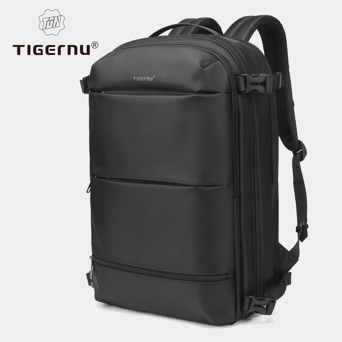 Tigernu Vacuum Compression Backpacks Men Travel Backpack Expandable USB Bag Large Capacity 17 Laptop Bags For Schoo Cabin Bags