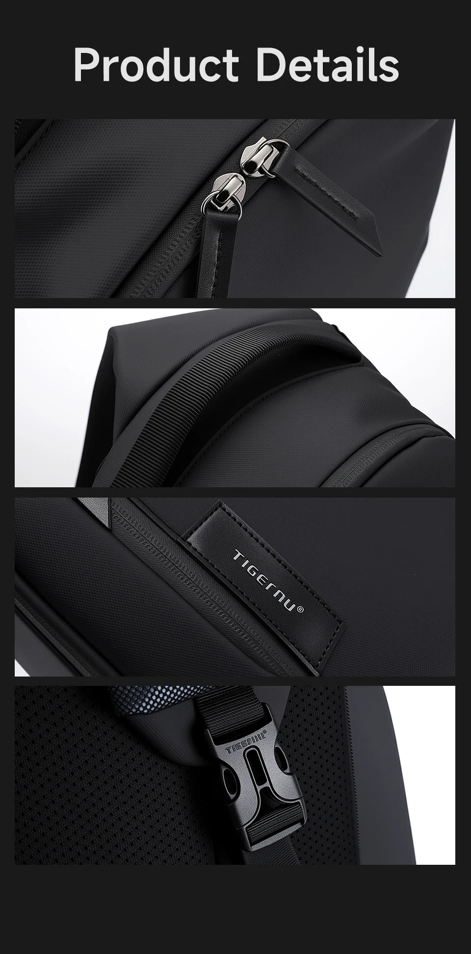 Tigernu Fashion Men's Shoulder Bag Travel Chest Bags for Men Water-Resistant Sling Bag Cross Bag Large Capacity 11 Inch IPad Bag