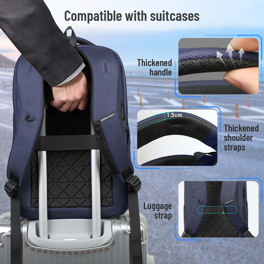 HK Business Travel Backpack Men Waterproof  17.3 Inch Laptop Backpack with USB Port Casual Daypack for Work College Computer Bag