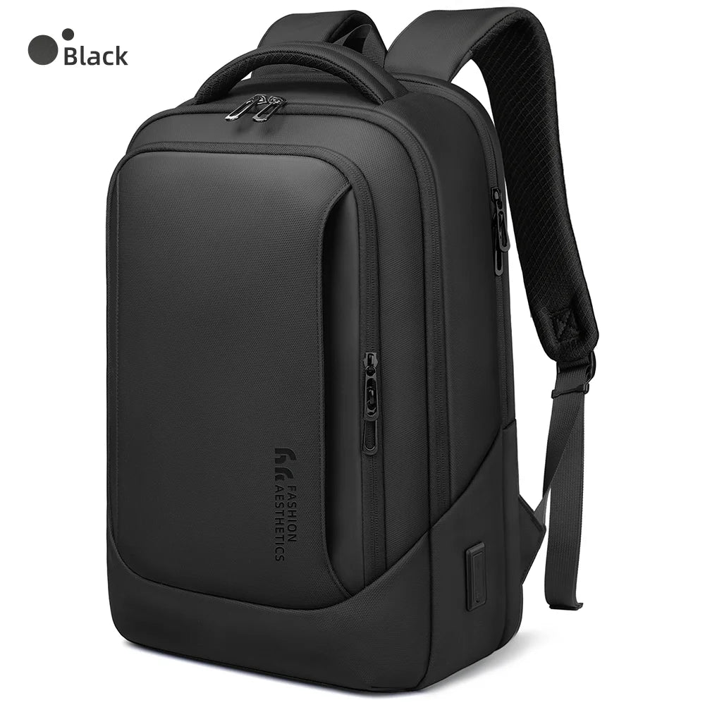 HK Casual Travel Backpack for Men 15.6 inch Laptop Backpack with USB Charging Port Waterproof Daypack Computer Bag for Business