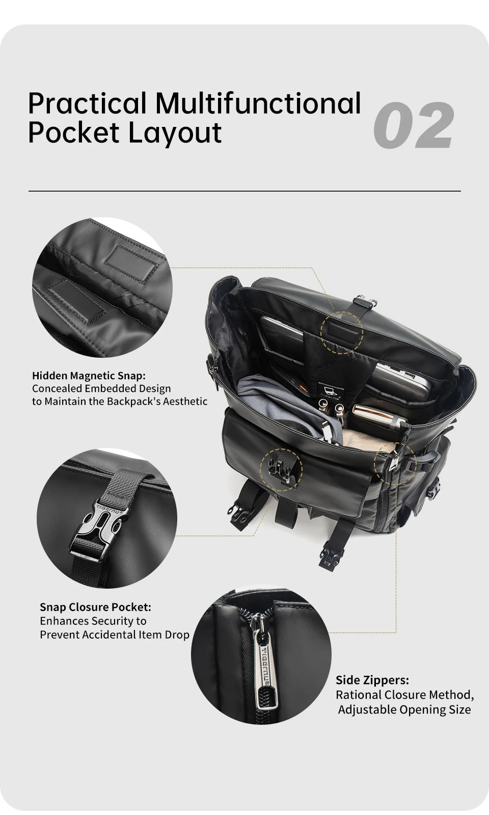 Tigernu Men‘s Backpack Youth School Backpacks Fashion Cabin Backpack For Men 15.6inch Laptop Backpacks Travel Mochilas Knapsack